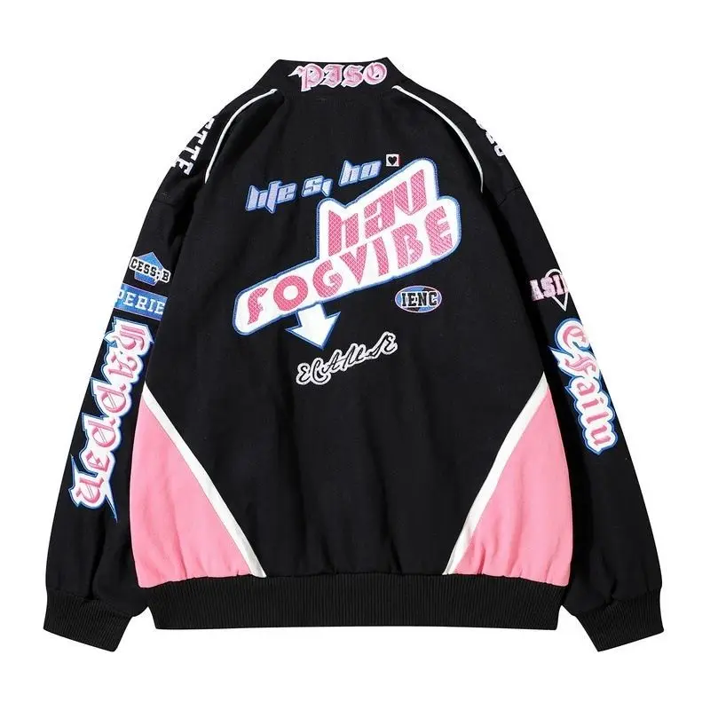 2025 New, Harajuku Locomotive Punk Jacket, Women, Hip-hop Street Sports Spring Autumn Short Jackets ,Girl Baseball Uniform Coats