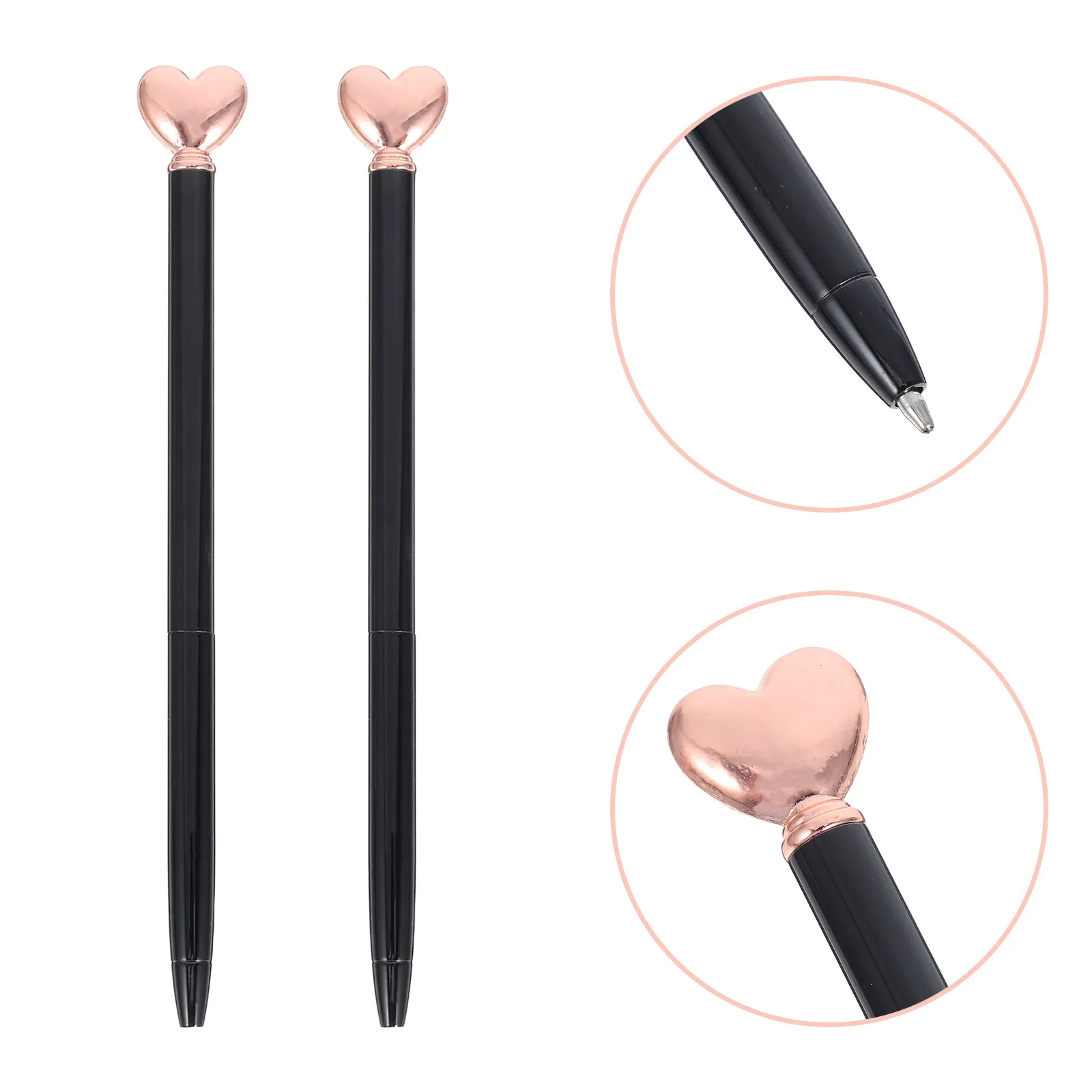 

10Pcs Heart Shaped Ballpoint Pens Metal Retractable Smooth Writing Decorative Valentine Wedding Party Favor Cute Elegant Office