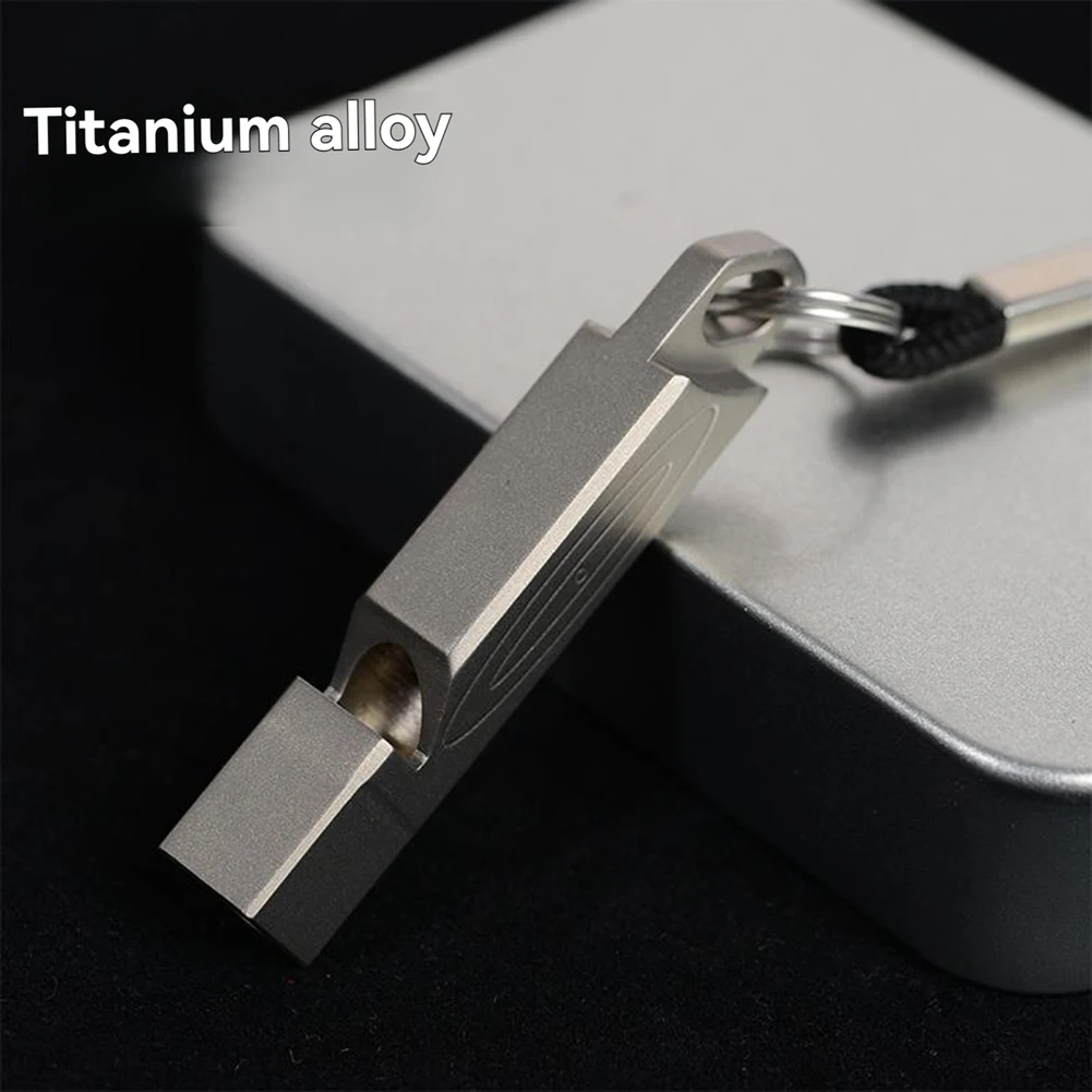 Smart-Titanium Alloy Emergency Whistle High Decibels EDC Necklace Lanyard Survival Safety Whistle For Outdoor Hiking Camping