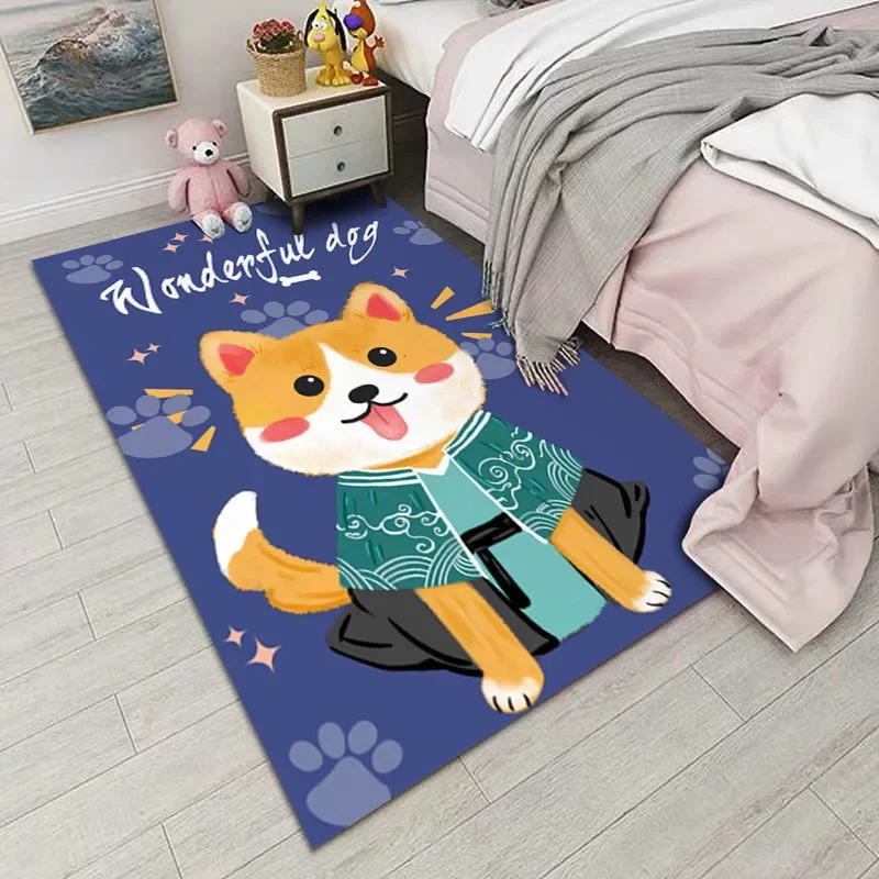Cartoon Cute Dog Animal Series Carpets For Home Living Room Decoration Bedroom Bedside Sofa Kids Play Area Rugs Kawaii Floor Mat