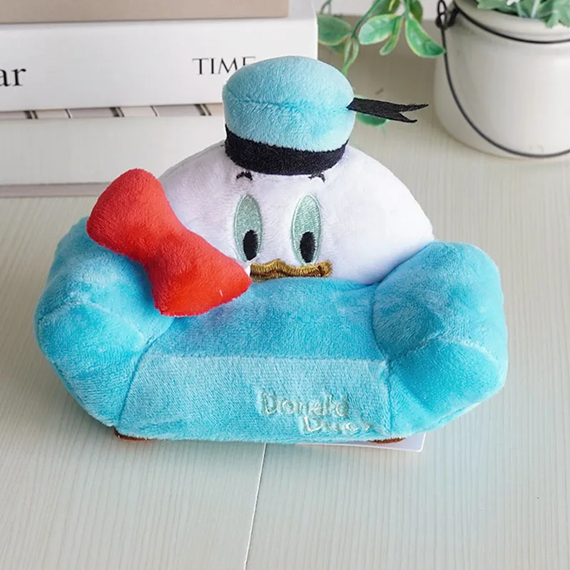 Disney Cartoon Plush Small Sofa Dolls Cute Stitch Mickey Minnie Donald Duck Animals Plush Stuffed Toys for Kids Birthday Gifts