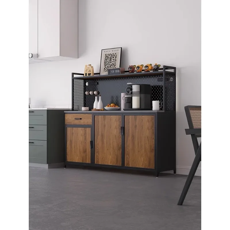 Industrial style wrought iron dining side cabinet against the wall integrated locker coffee cabinet