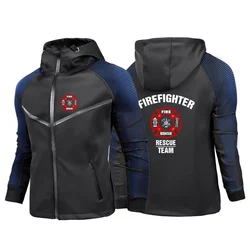 Firefighter Rescue Team Printing Fashion 2023 New Men's Jacket Zipper Racing Suit Classic Leisure All-Match Sweatshirts Coat