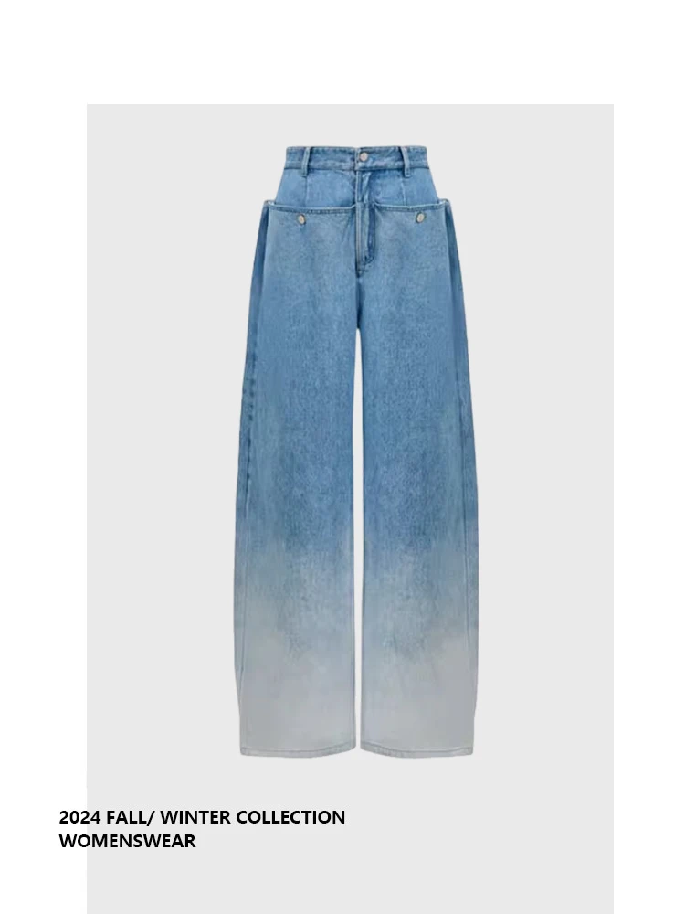 

Джинсы с высокой талией и широкими штанинами Forever 2 Design Sensation Big Ket Adient, универсальные длинные джинсовые брюки для женщин