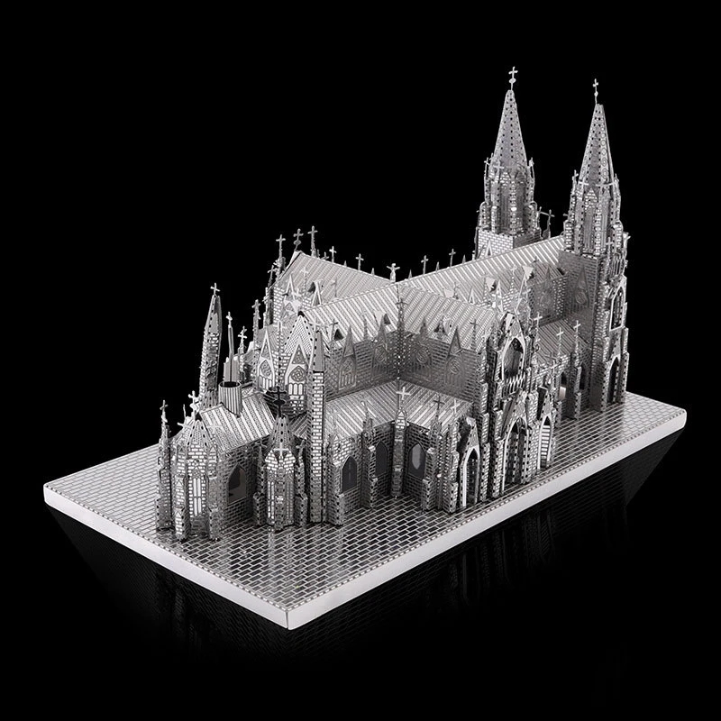 3D Metal Puzzler World renowned architecture St. Patrick's Cathedral model KITS Assemble Jigsaw Puzzle Gift Toys For Children