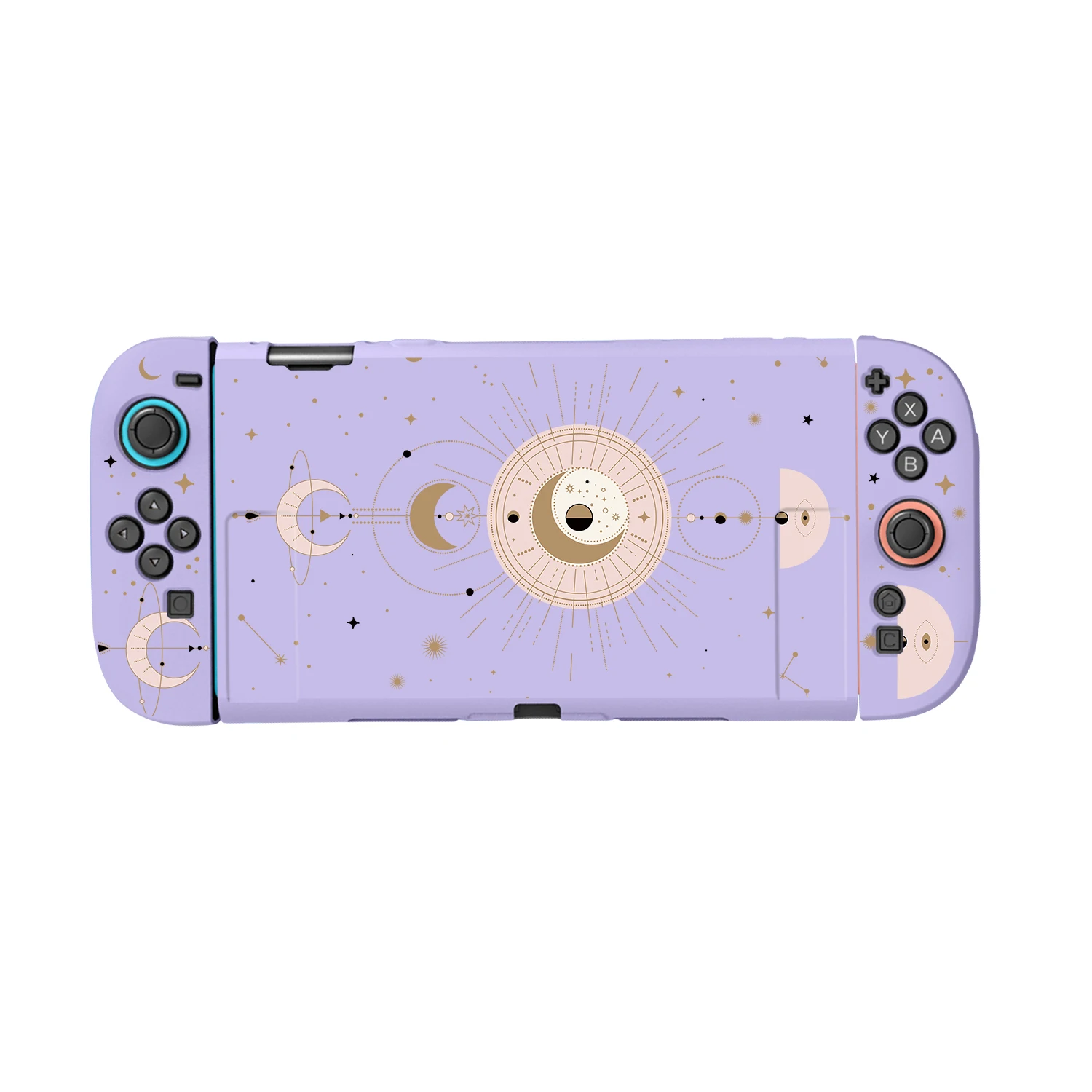 حافظة لجهاز نينتندو سويتش 2 فوندا غطاء حماية قابل للإرساء مرحلة القمر الشفاف من مادة البولي يوريثان الحراري 2 ملحقات وحدة التحكم JoyCon