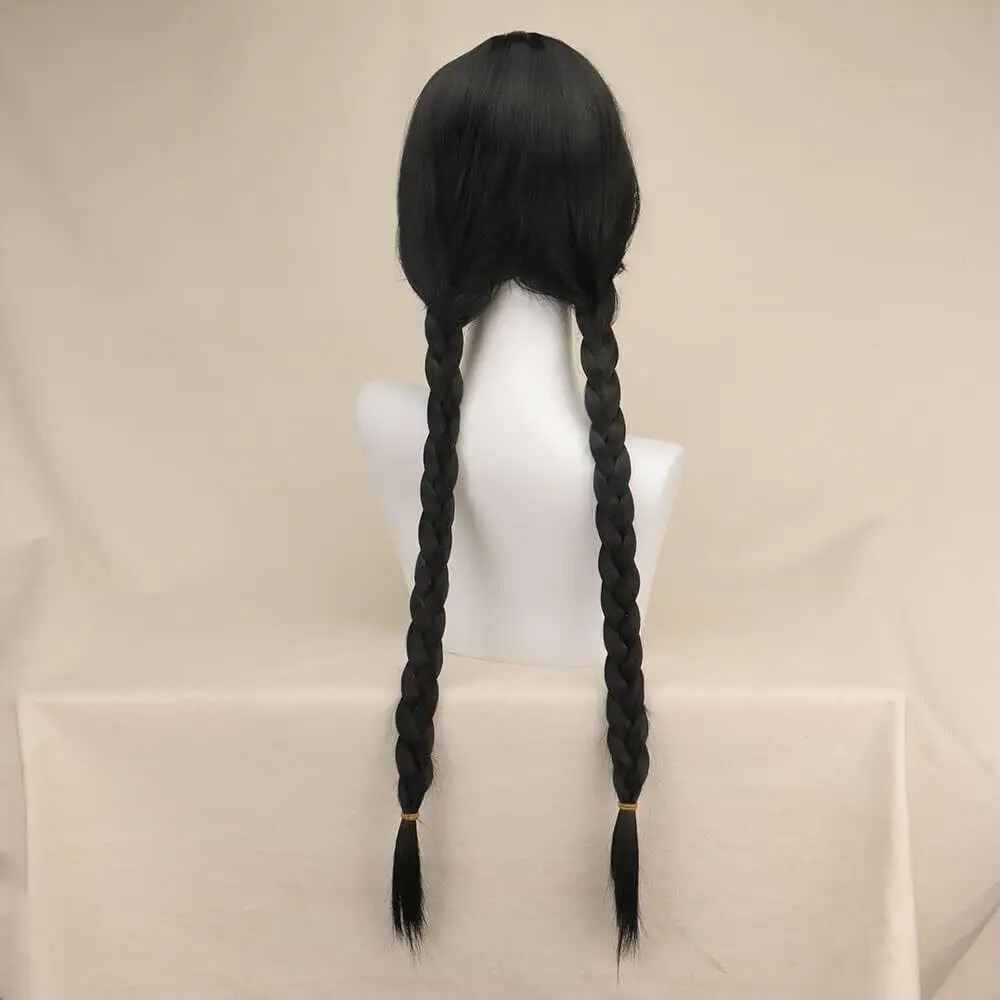 Parrucca lunga intrecciata nera Cosplay Anime