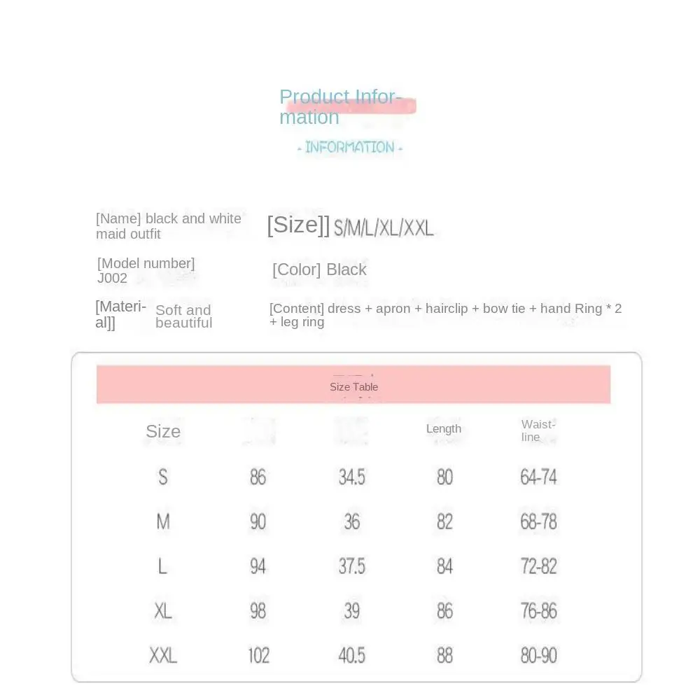 애니메이션 쇼 만화 스타일 메이드 코스프레 로리타 메이드 여성, 귀여운 블랙 화이트 의상