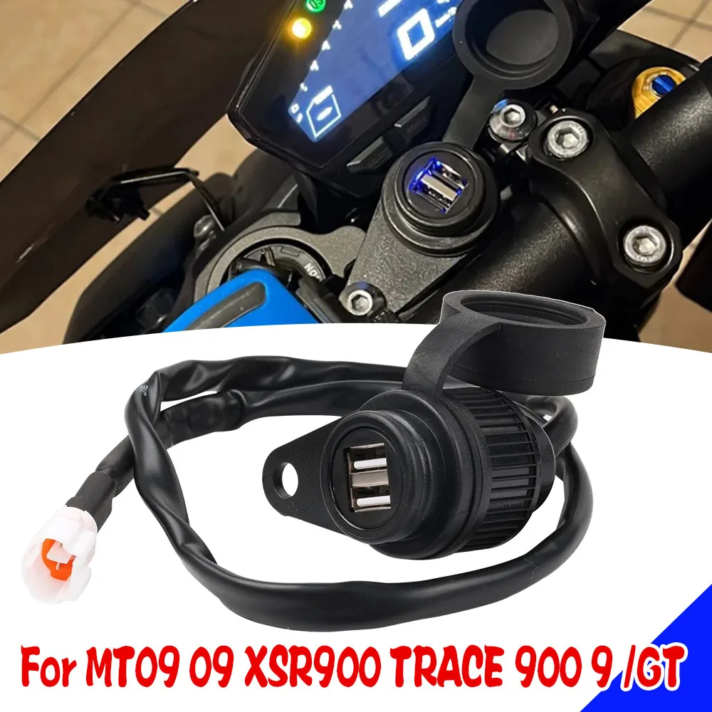 Dual USB Charger Plug Socket Adapter Charging For YAMAHA MT09 MT-09 SP FZ09 XSR900 XSR 900 Tracer 900 9 GT 9GT 900GT Accessories