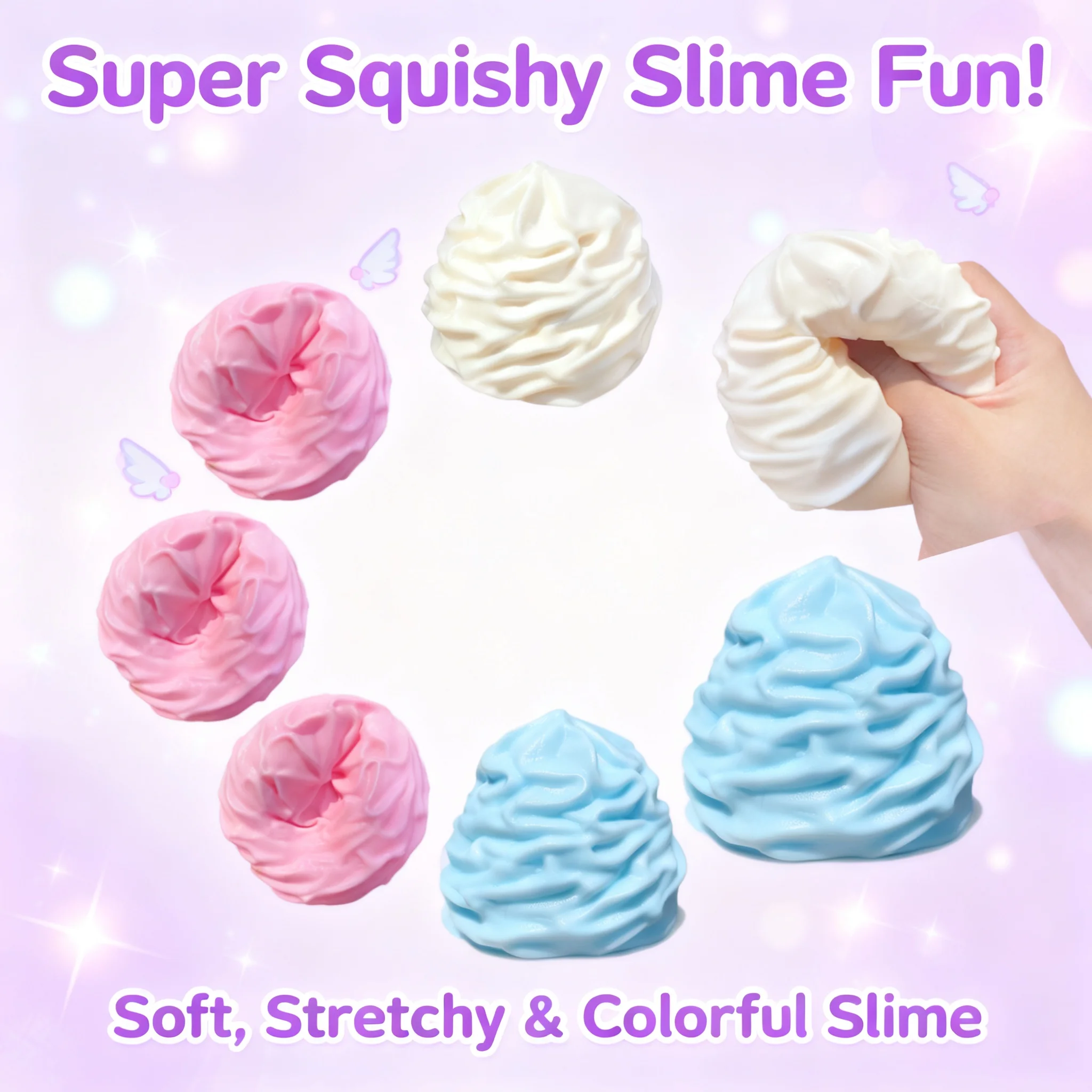 Handmade Portable Coconut Oil Cream Roll Cake Squishy Fidget Toy Squeeze Stress Relief Anxiety Relieving Toy