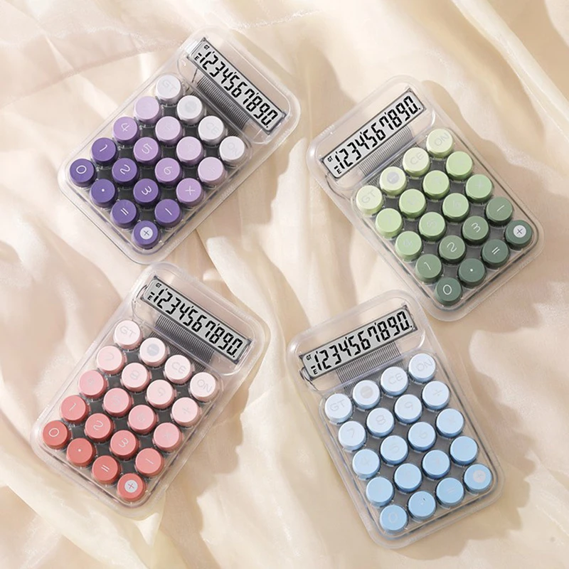 Mechanical Pushbutton Calculator 10-Digit Display Large LCD Display Calculator Basic Standard Calculator For School Home