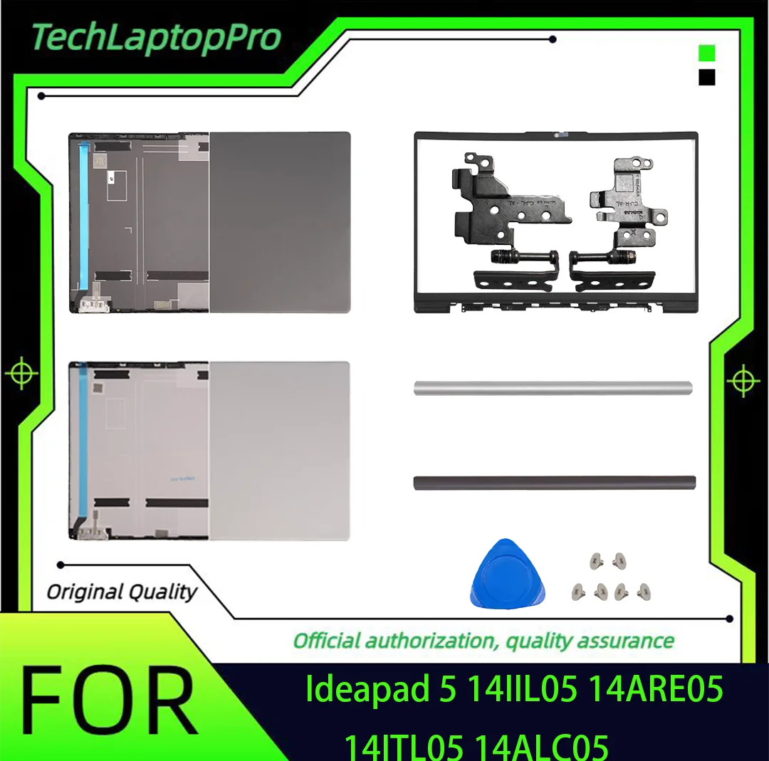 For Ideapad 5 14IIL05 14ARE05 14ITL05 14ALC05 LCD Back Cover Front Bezel Hinges Hingecover Bottom 14.0 Inch Metal
