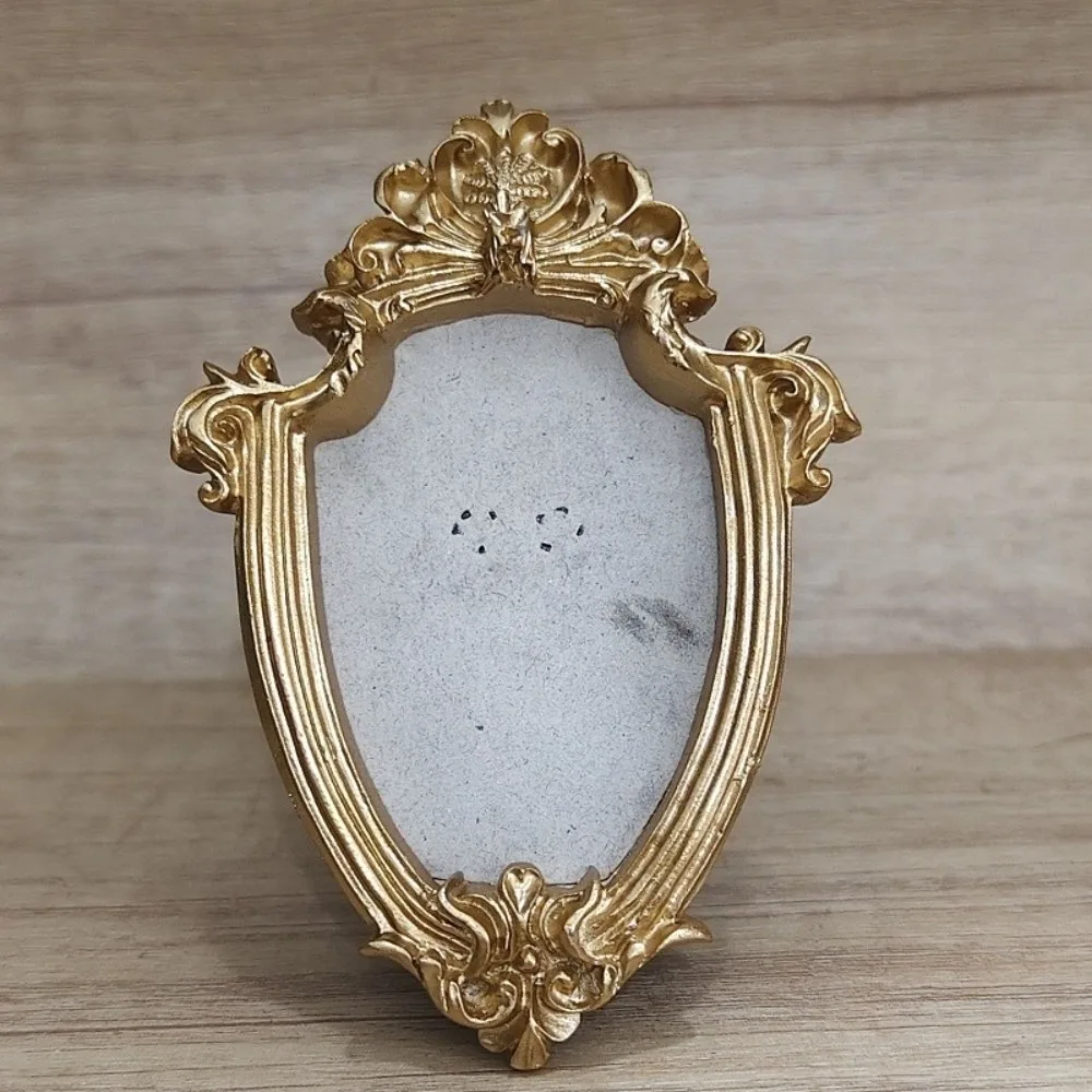 DIY Display Vintage Picture Frame Can Be Placed Resin Floral Photo Frame Exquisite 10CM Baroque Decor Frame Display Accessories