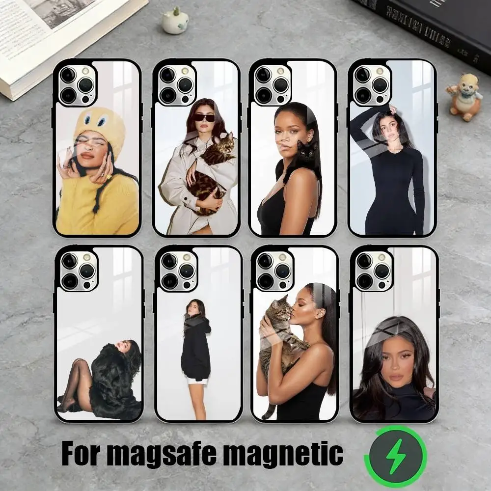 

K-Kylie Jenner Fashion Phone Case For iPhone17,16,15,14,13,12,11 Plus,Pro Magnetic with Magsafe Wireless Charging