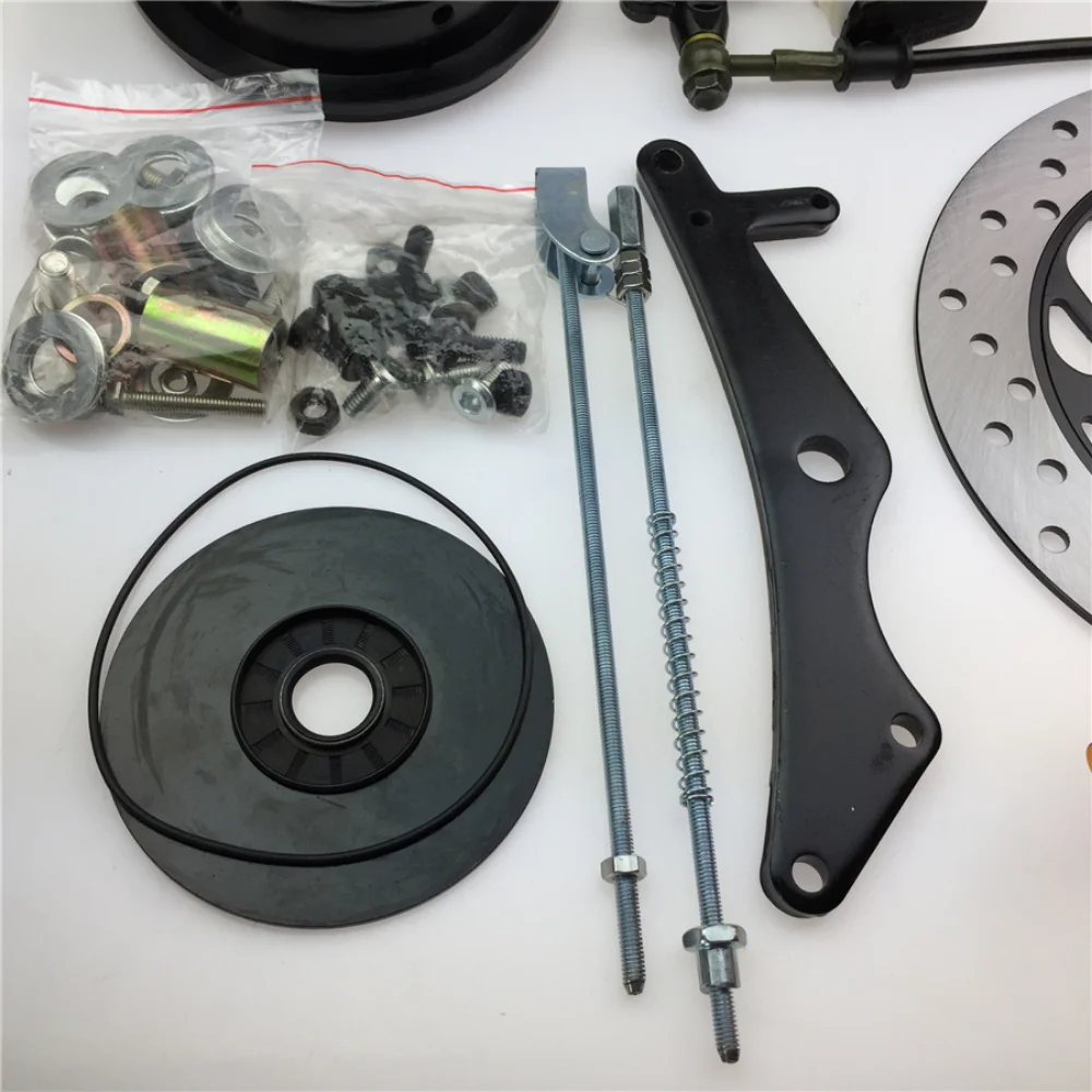 11/13mm for Motorcycle Drum Brake Modified Disc Brake Kit, Brake Disc Assembly Upper and Lower Pump Calipers, Universal Tricycle