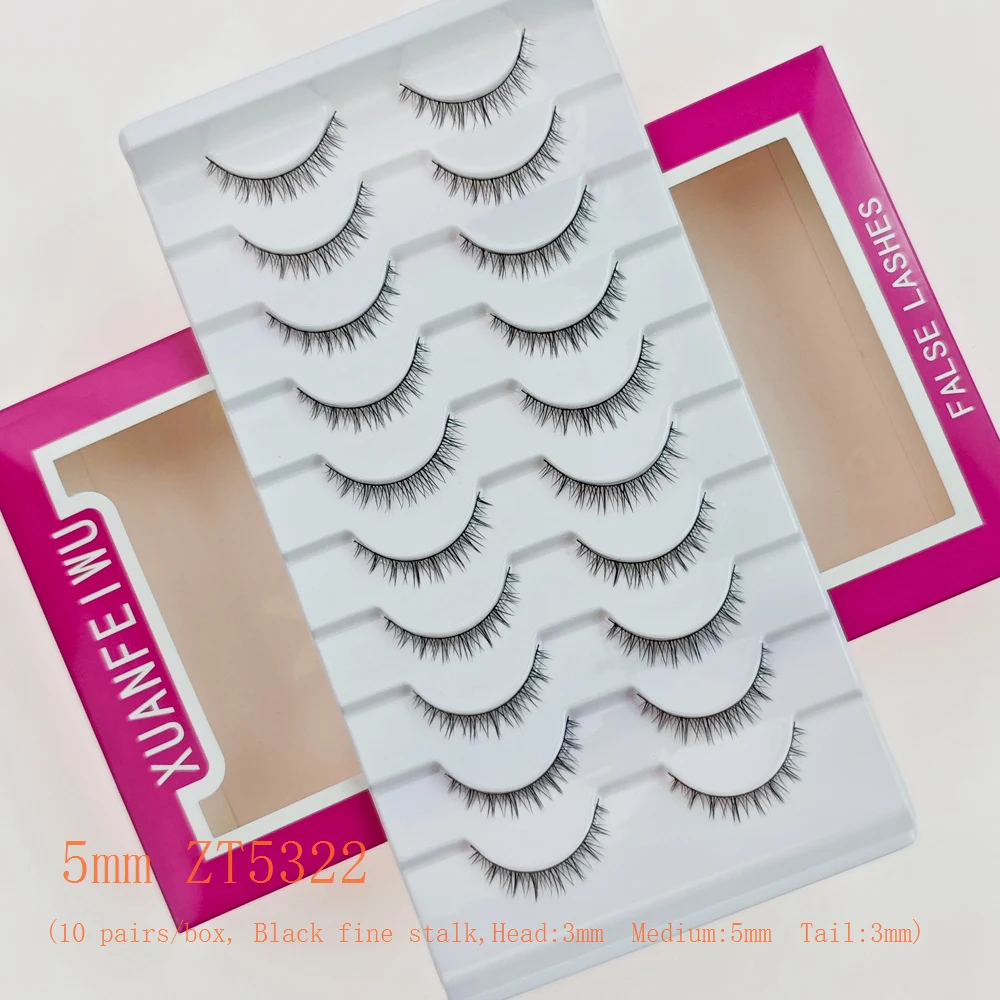 Xuanfeiwu Naturale Stile Corto Senza Trucco Look Ciglia a Striscia Completa Sparse Ultra-Naturale Realistico di Un Pezzo Aspetto Naturale Ciglia Finte Autoapplicazione Fai da Te per Principianti Ciglia per Trucco Leggero