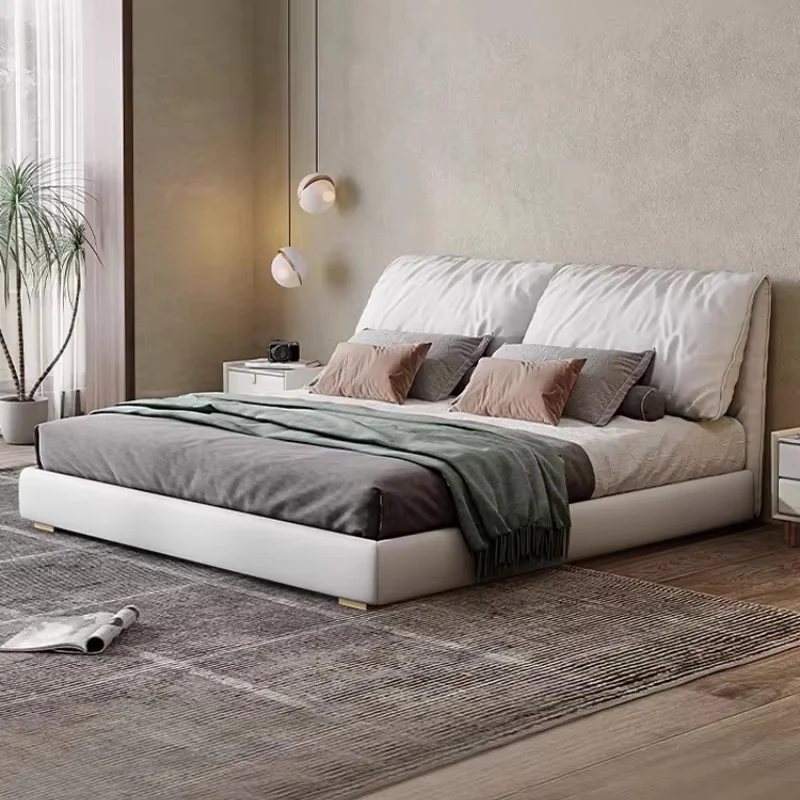 Wood King Headboard Double Bed Frame Luxury Nightstands Queen Twin Bed Frame Under Storage Cama Moderno Lujo Home Furniture