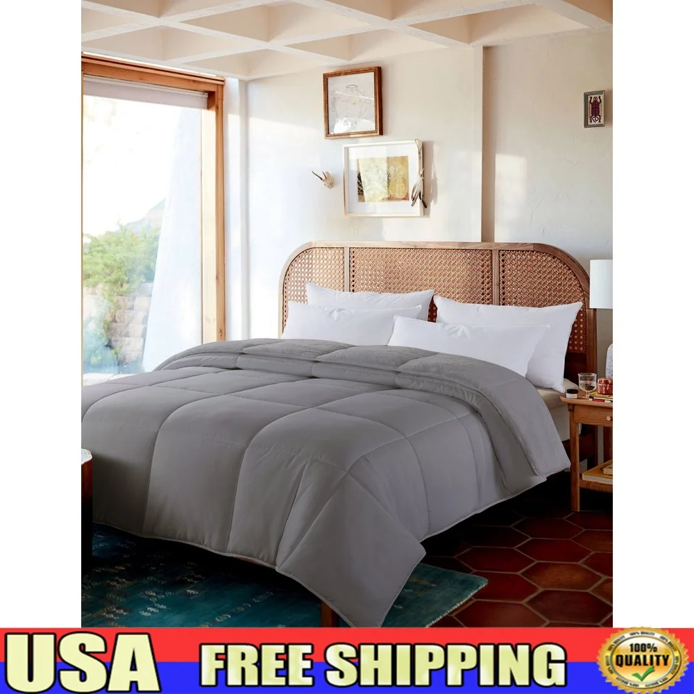 

Cozy Reversible Down Alternative Comforter Soft Microfiber Plush Blanket Hypoallergenic Machine Washable Full Queen Size