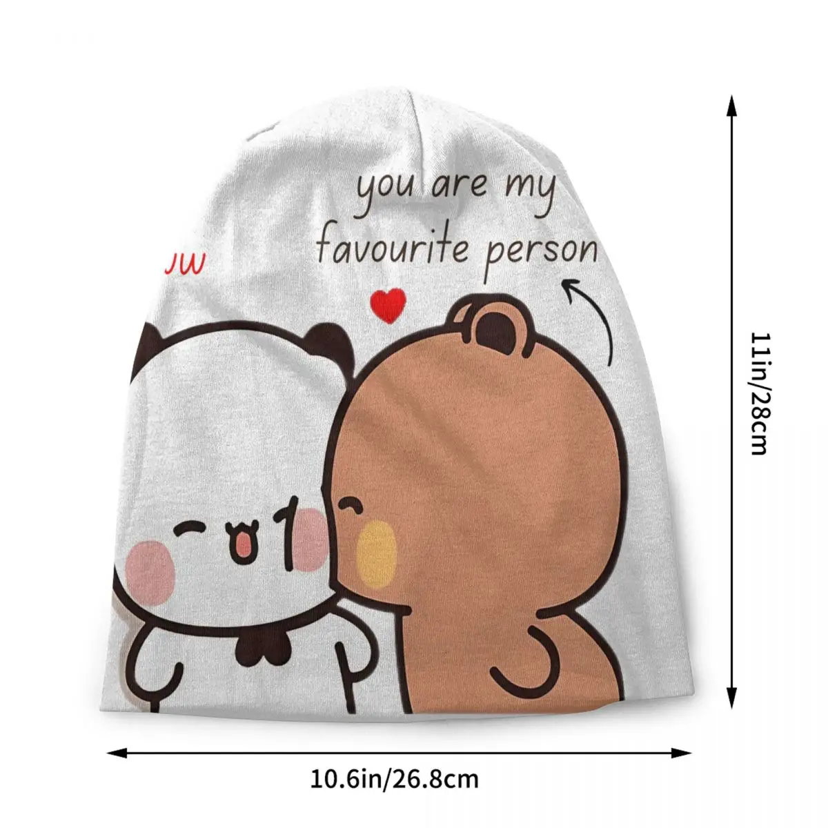 You Are The Only One I Want By My Side BuBu DuDu Bonnet Hat Knit Hat Fashion Unisex Adult Peach And Goma Warm Winter Beanies Cap