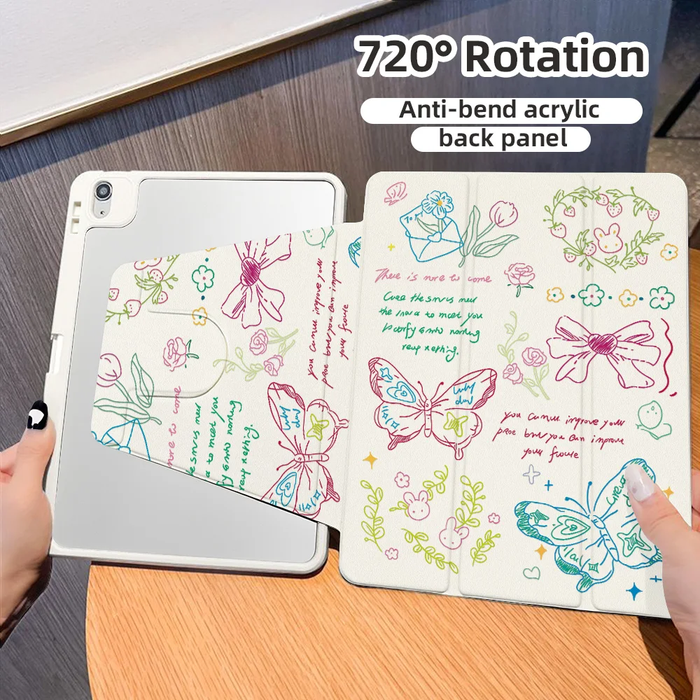 Colorful Bow Flowers Table Case For Apple iPad 10.2 Pro 10.5 Air 1 2 3 4 5 10.5 mini 6 7 11in Pro 11 Air 11 Pro 13 9.7inch Cover