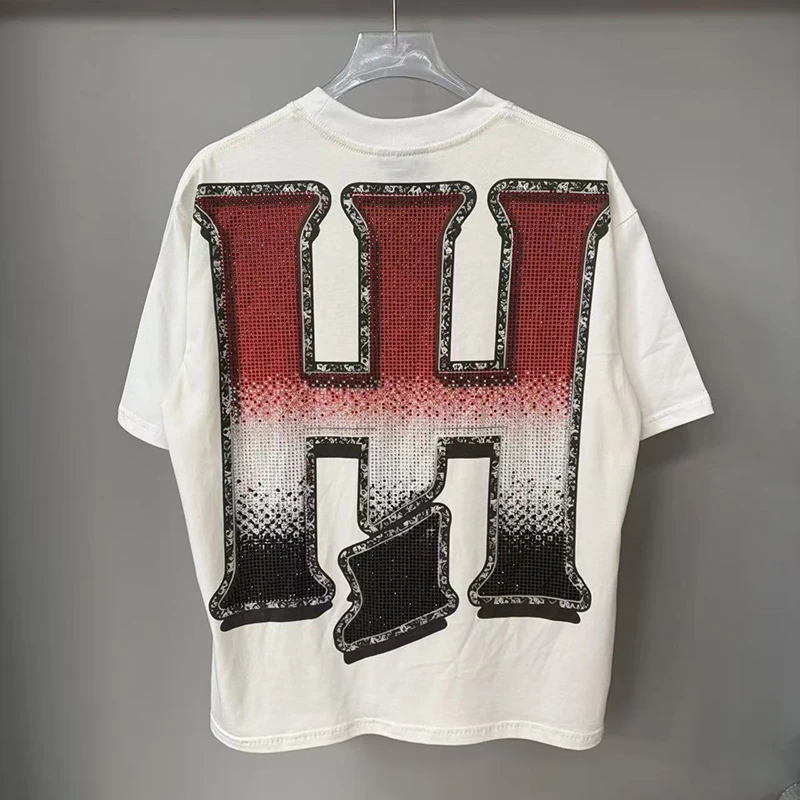 Life Hustlers T-shirt Retro Hip Hop Masked Angel Archery Print Short Sleeve Rhinestone Design Men Women Summer Trend Shirt Top
