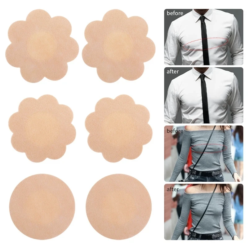 Lady Nipple Cover Teat Hide Women Nipple Pasties  Breast Petals Invisible Bra Padding Chest Sticker Patch Nipple Covers Stickers