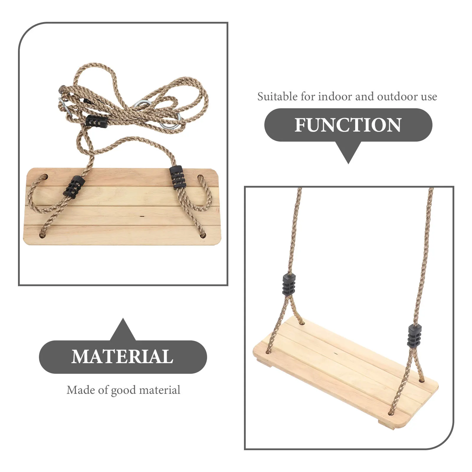 Качели из соснового дерева для детей, прочные деревянные качели для использования на открытом воздухе в помещении, подвесная игрушка на дереве в саду на заднем дворе, детские развлечения
