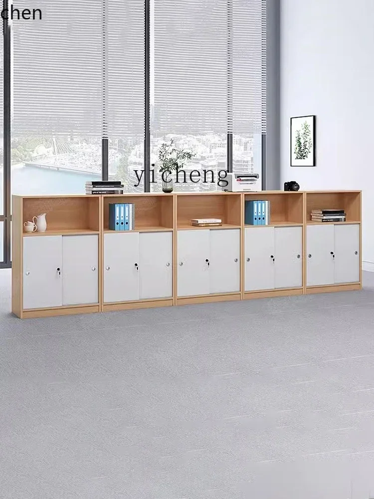 HXL 오피스 우든 파일 로우 캐비닛 락커 데이터 파티션 캐비닛 잠금장치 포함