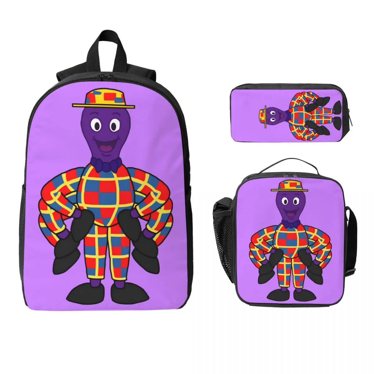 

The Wiggles Modal Nekat 3pecs/set Backpack for Boys Girls High School Shoulder Bag Lunch bag Pencil Case