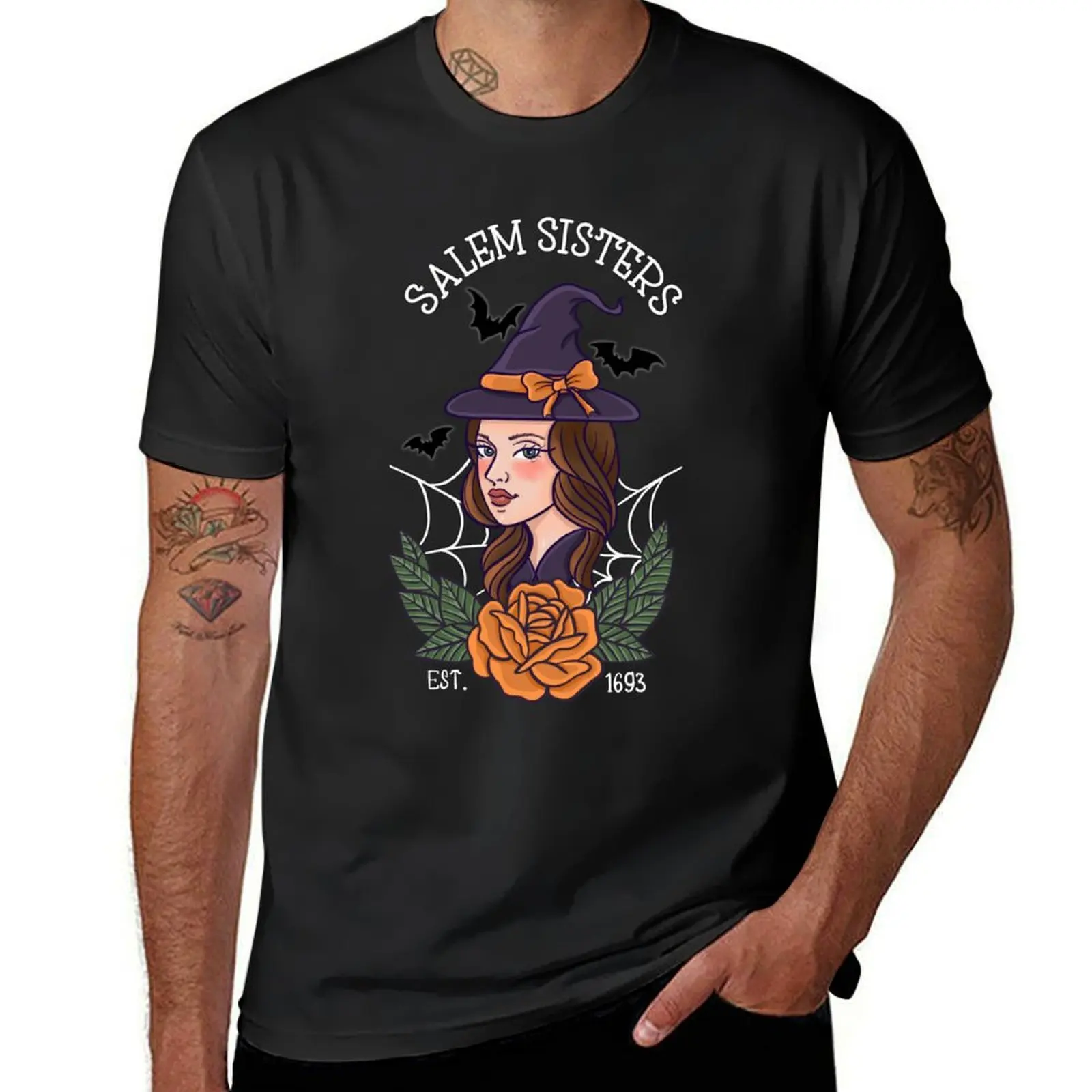 

Salem Sisters - Brunette Witch T-Shirt for a boy aesthetic clothes mens graphic t-shirts pack