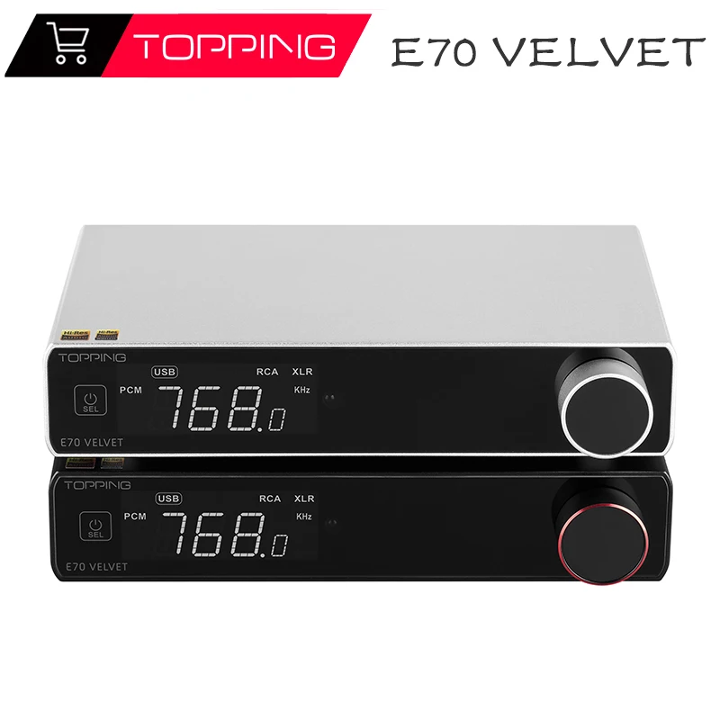 TOPPING E70 VELVET AK4499EX Decoder XU316 DSD512 PCM768kHz Bluetooth 5.1 LDAC 24Bit/96kHz with Remote Control E70V DAC