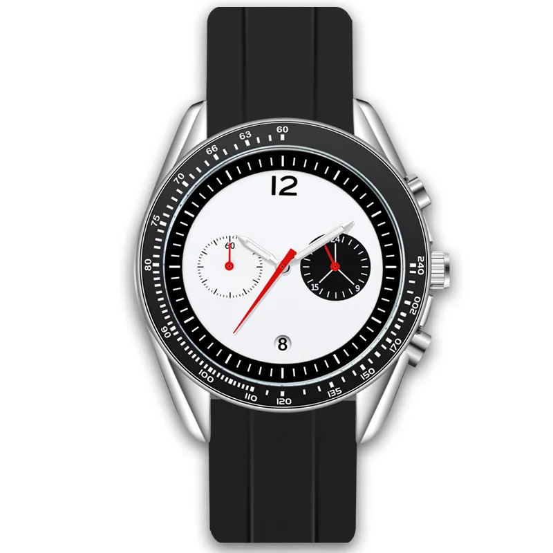 Bauhaus Design Simple Multifunctional Quartz Watch Men Unique Moon Phases Chronograph Couple Watches Calendar Student Wristwatch