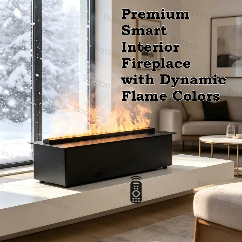Modern Artistic Interior Fireplace with 3D Vapor Flame Effect High-End Minimalist Home Fireplace with LED Mist Technology кам