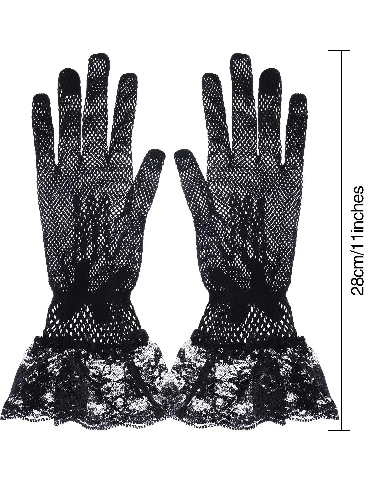 Ladies Lace Gloves Elegant Short Lace Gloves Tea Party Gloves for Women Wedding Dinner Party