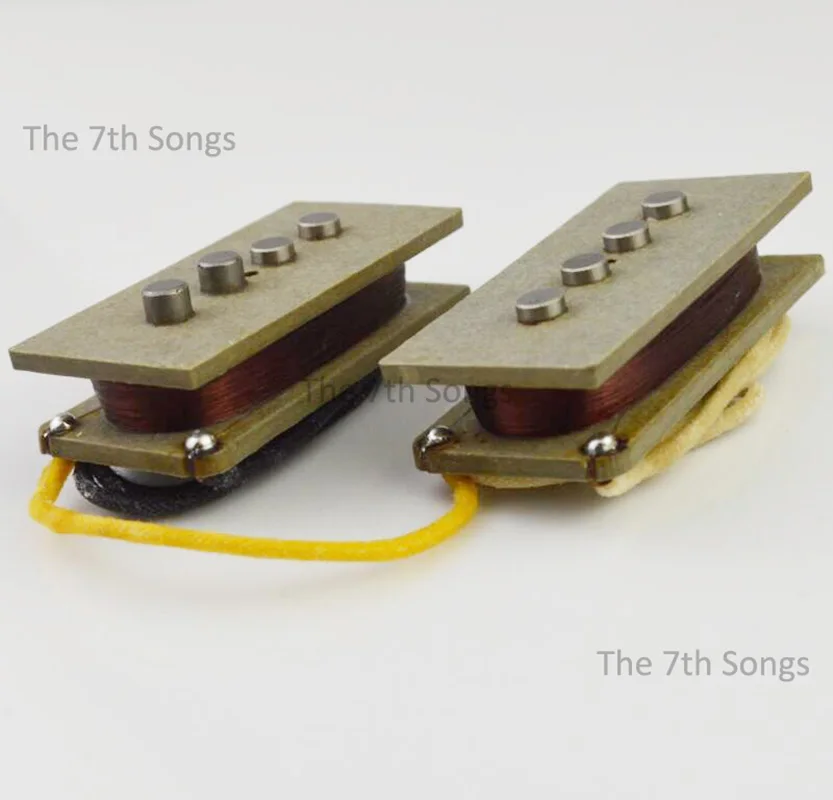 Vintage Style Single Coil 4 Strings PBass Plain Enamel wire Precision Pickup Grey Baseplate Alnico 5 10.8K Electric Bass Guitar