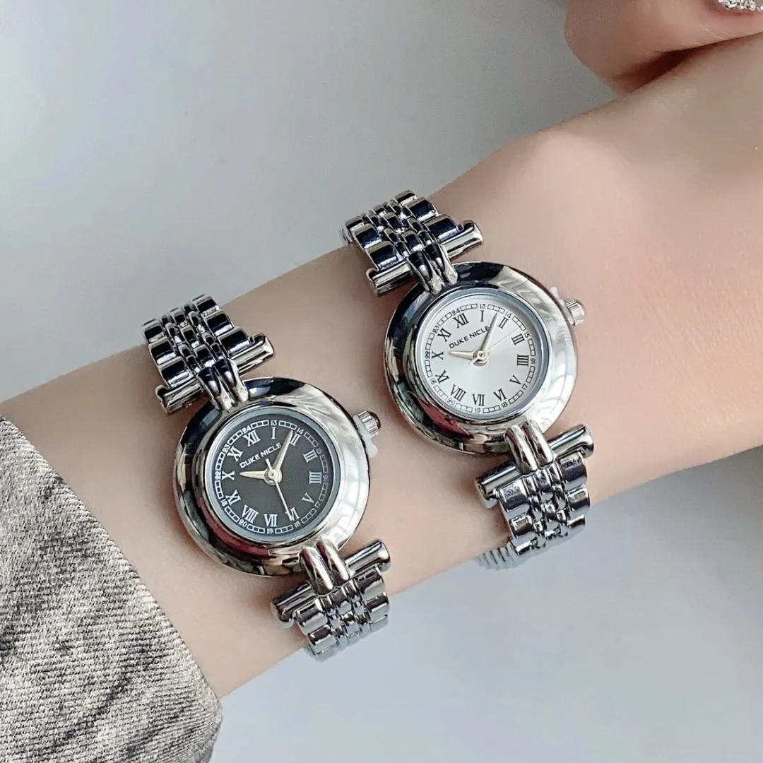 ساعة نسائية دائرية بمينا روماني سوار فولاذي غير قابل للصدأ ساعات يد كوارتز Relogio Feminino zegarek damski ساعة نسائية