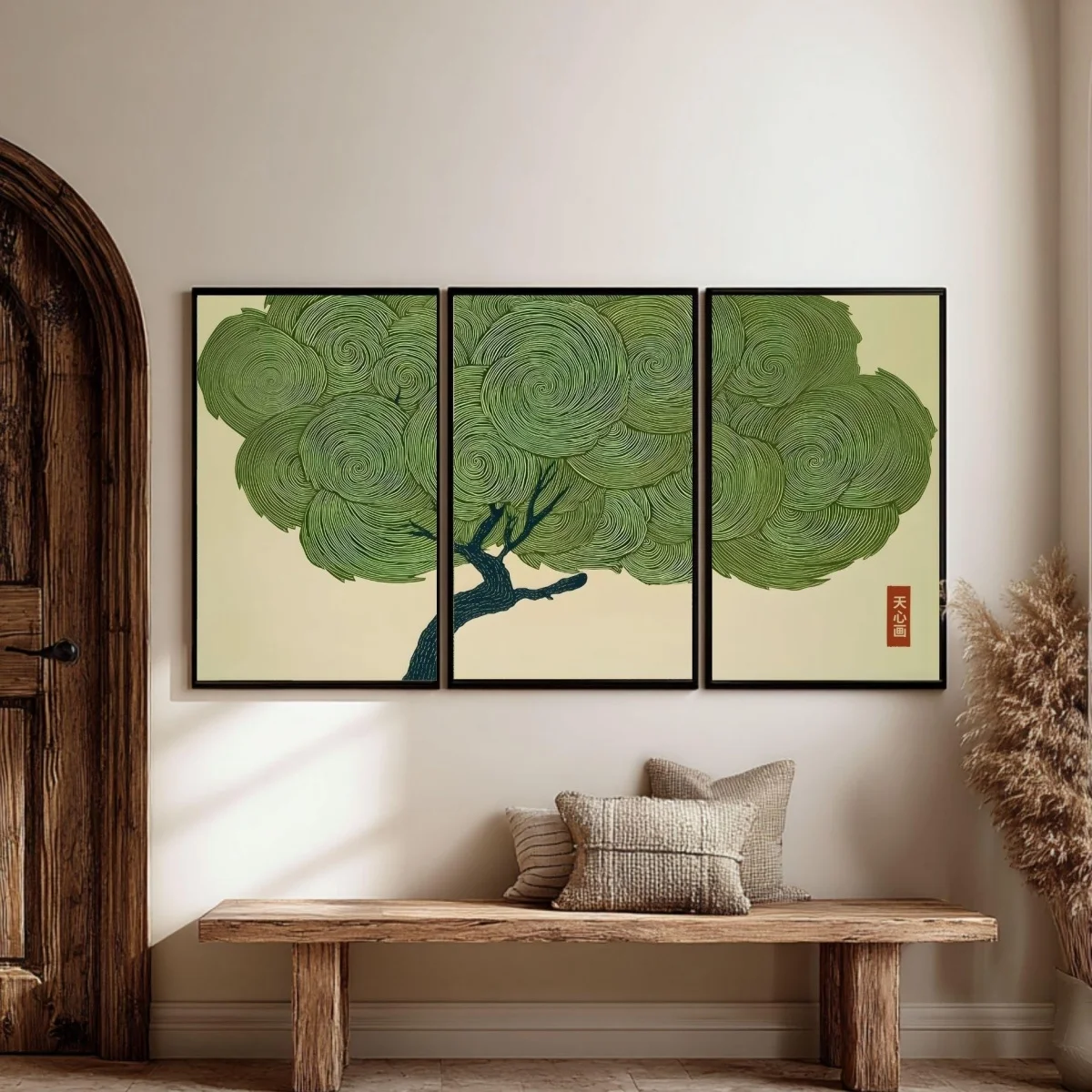 3pcs (No frame),3pcs/set Japanese Wabi Sabi Tree Canvas Prints Poster Vintage Japandi Zen Botanical Prints Berdroom Wall Art Hom
