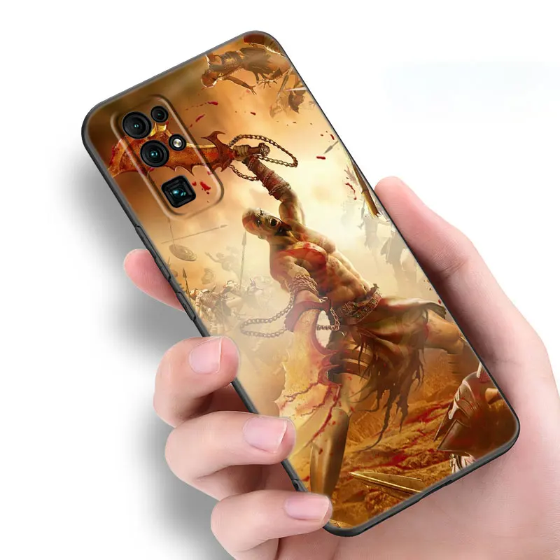 Kratos God of War Black Silicone Phone Case For Honor 70 90 Lite X40 GT X50 i X5 + X6A X6S X7A X8A X8B X6 X7 X8 X9 4G X9A X9B 5G