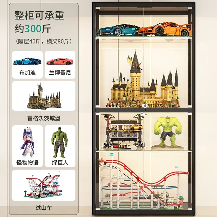 LEGO armário de exibição para casa, figura personalizada, armário de vidro, caixa cega, armazenamento, transparente, à prova de poeira, modelo de bloco de construção