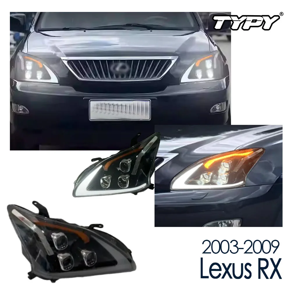 

TYPY новые светодиодные автомобильные фары для Lexus RX 2003-2009, сигналы фар, автоаксессуары, дневные ходовые огни