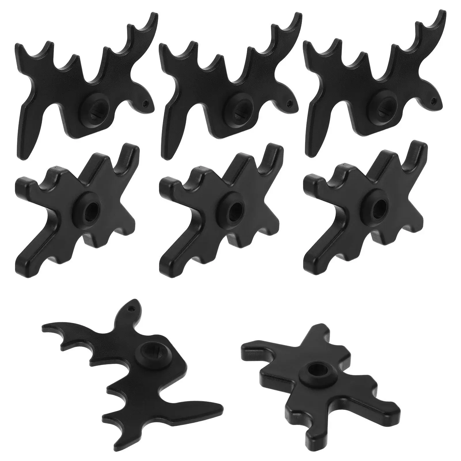 

8Pcs Plastic Bridge Heads Slip-on Pool Cue Bridge Head 13Mm Black Billiard Accessories Cue Rest Snooker Game Room Accessory