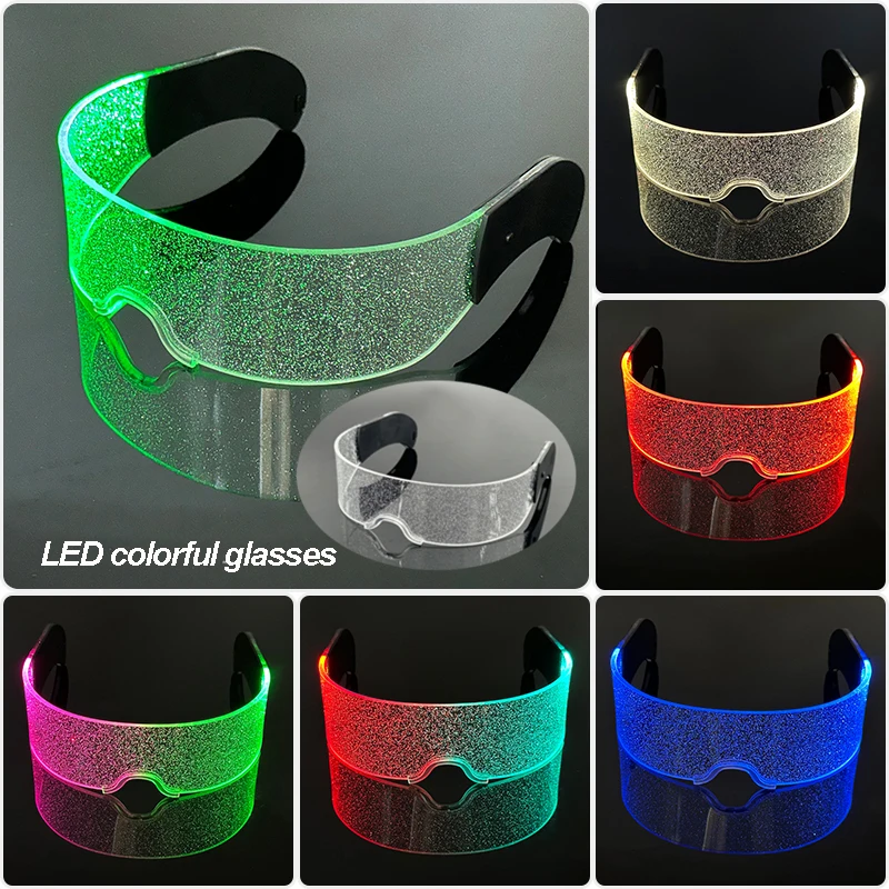 Modische Leuchtende Dekorative Brillen Neon-Licht-Dekoration LED-Sonnenbrille für Nachtclub DJ Tanz Musik Rave Kostüm Nacht