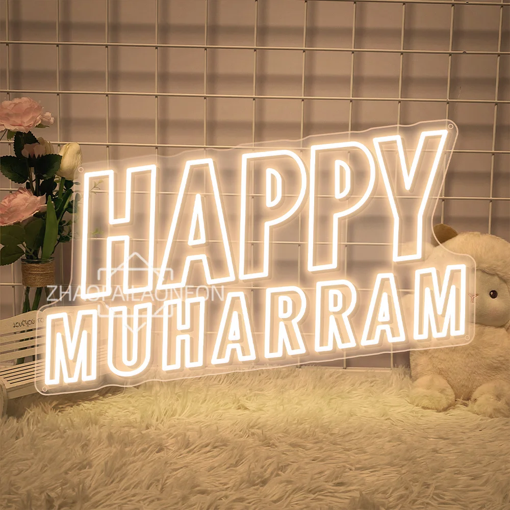 Large Neon Sign Happy Mubarak Neon Led Sign Ramadan Room Decoration Bedroom Decor Led Lamp Neon Light Wall Art Decoration Home