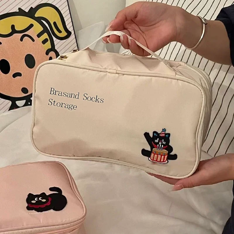 Portable Travel Underwear Storage Bag Large‑Capacity Nylon Lingerie Organizer Multi‑Pocket Bra Socks Pouch Waterproof Bag