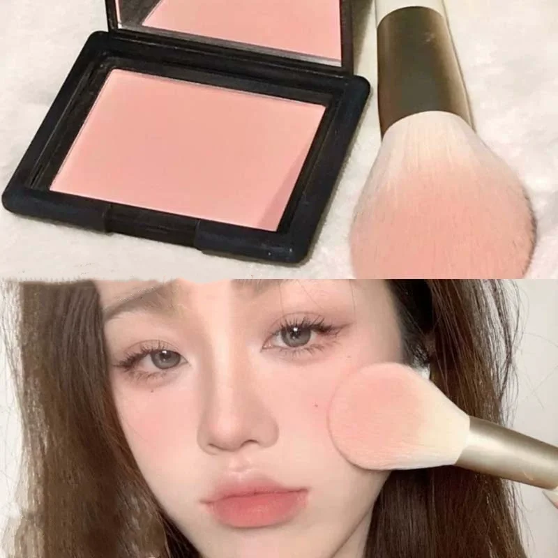 Fard monocolore Texture setosa Resa cromatica elevata Pesca nuda naturale Trucco delicato Fard per il viso Tinta naturale opaca per guance