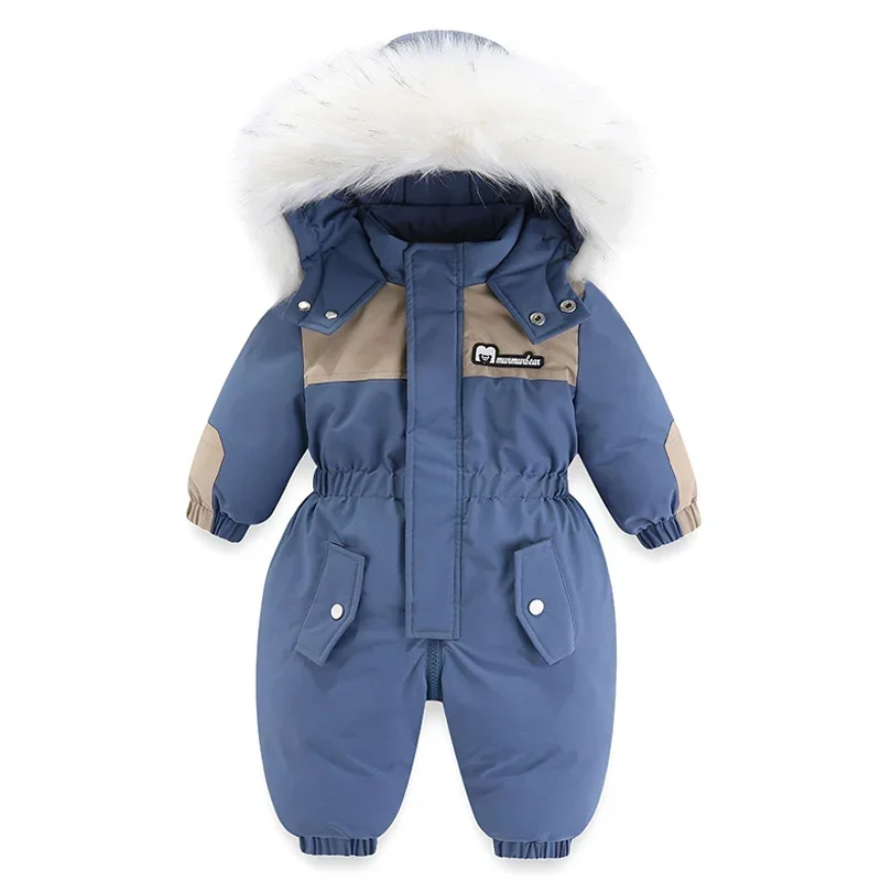 Combinaison de neige d'hiver pour enfants, vêtements pour bébés, optique, chaud, barboteuses pour bébés filles, garçons, sourire, vêtements pour enfants, combinaison de neige