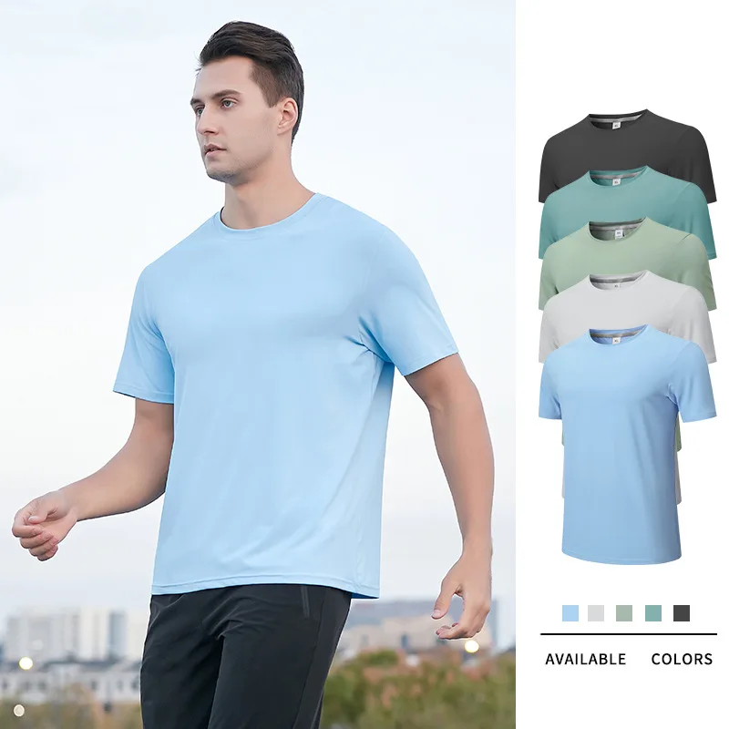 Men Gym Sportswear Summer Sweater Training and Exercise Running Quick Dry Mesh Man Short Sleeve T-shirt Fitness Gym Sports Top