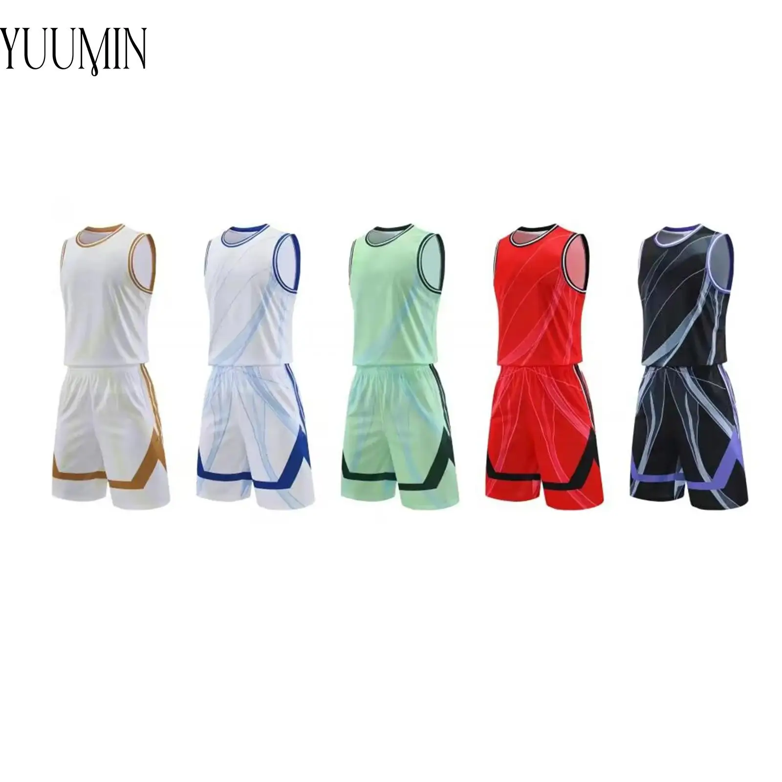 

Kids Boys Stylish Printed Basketball Uniform Team Training Outfit Sleeveless Tank Top with Elastic Waistband Shorts Sports Wear