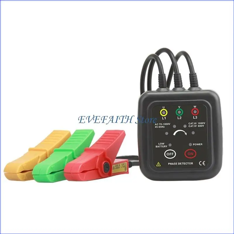 

Тестер вращения фазы 124B Магнитный зажим Ни один тестер контактов для ремонта мотоциклов