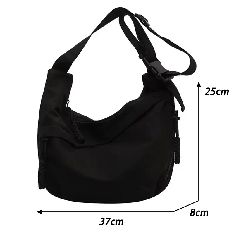 S/M/L Nylon Hobos Crossbody Bags Solid Casual Zipper Women\'s Bags 2024 High Capacity Solid Color Single Shoulder Totes Bag